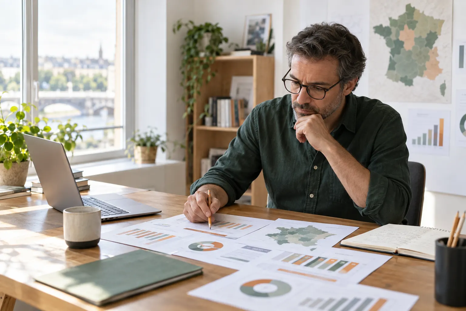 Un analyste compare des indicateurs nationaux et territoriaux sur l’emploi