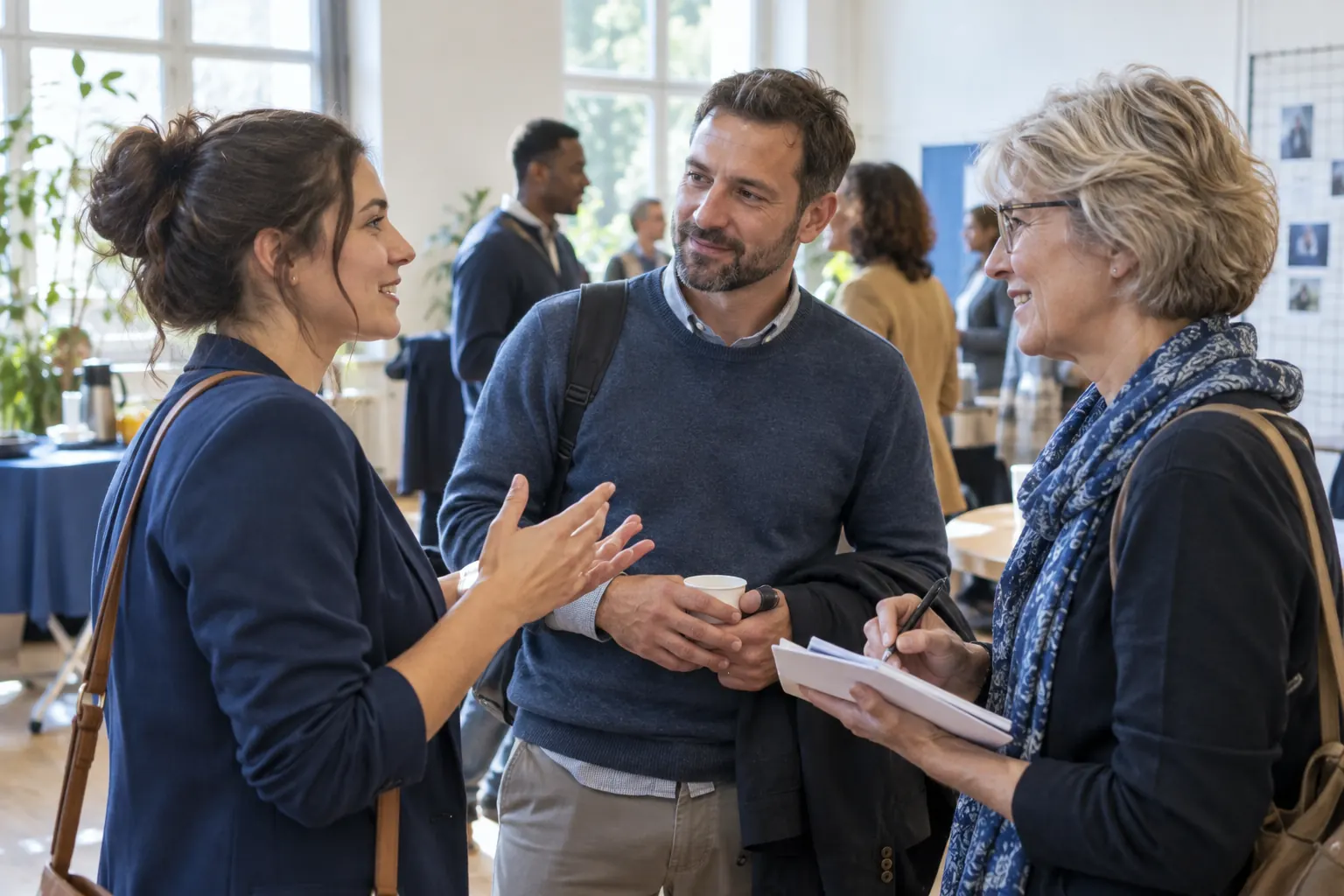 Des professionnels échangent lors d’une rencontre locale